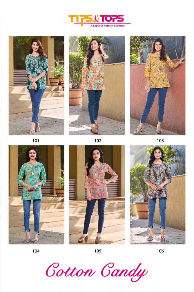 Cotton Candy By Tips And Tops Premium Cotton Printed Ladies Tops Wholesalers In Delhi
